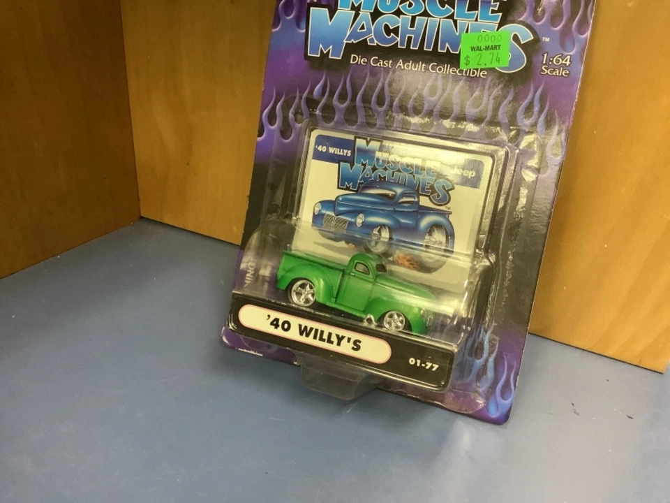  '40 WILLYS pickup Muscle Machine blower  street rod dark GREEN  funline1:64  - Image 1 of 1