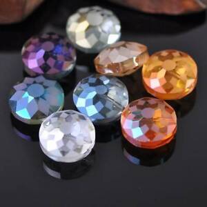 18x10mm Matte Oblate Pupil Faceted Crystal Glass Loose Craft Beads DIY Jewelry