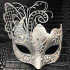 White & Silver Glitter Butterfly Masquerade Mask Halloween Ball Mardi Gras Mask