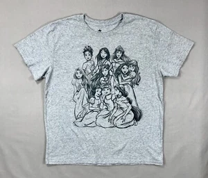 Disney Princess T-Shirt Girls 2XL Gray Graphic Short Sleeve Ariel Tiana Repunzel - Picture 1 of 9