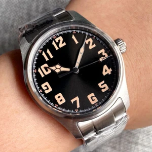 20ATM 39MM Tandorio Black Dial Sapphire Glass NH35A PT5000 Automatic Mens Watch - Picture 1 of 16