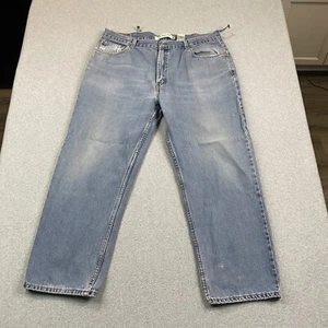Levis 550 Jeans Mens 42x30 Relaxed Straight Blue Denim Cotton Distressed Grunge* - Picture 1 of 22