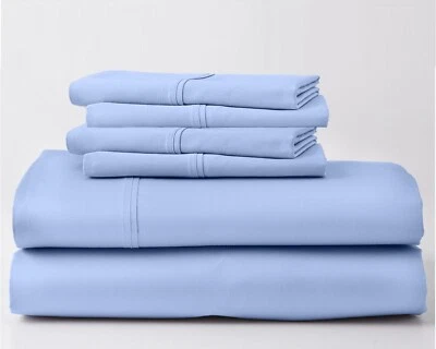 6PC Real 1000 Thread Count 100% Egyptian Cotton Sheet Set EXTRA 18" Deep Pocket - Image 1 of 4