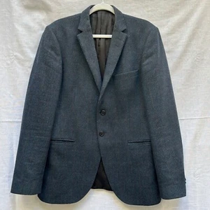 Tiger Of Sweden Blazer Jacket Men's Size 52 Navy Blue Check Plaid 100% Wool - Picture 1 of 12