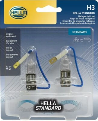 Bombilla halógena estándar HELLA H3TB Twin Blister, 12 V, 55 W, paquete de 2 Foto 1 de 3