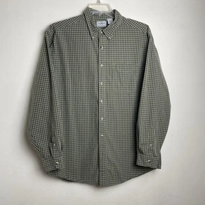 Camisa LL Bean Para Hombre Grande 100% Algodón LS Cuello Abotonado Verde Oliva Rayas - Imagen 1 de 6