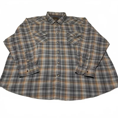 VTG Northwest Territory Men's Size 4XL Big & Tall Gray Plaid Button-Up Shirt - Image 1 of 4