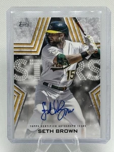2023 Topps Series 1 - Seth Brown #BSA-SB Auto Baseball Stars Oakland Athletics - Bild 1 von 7