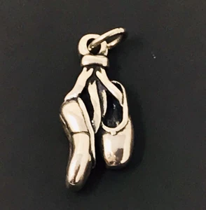 Vintage James Avery Sterling Silver 925 Ballet Toe Shoes Charm Pendant Signed - Picture 1 of 7