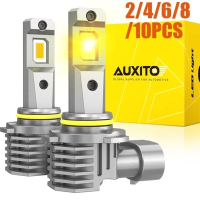 HID Amber 50000LM M6 AUXITO H10 LED Headlight Kit Low Beam Bulb Bright2-10x - Image 1 of 4