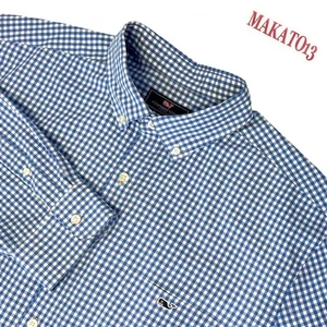 Camisa de manga larga con botones Vineyard Vines para hombre XL azul guinga calce clásico - Imagen 1 de 9