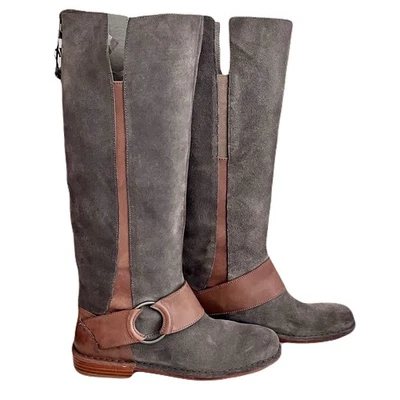 Olukai Grey Suede ‘Holo Lio’ Riding Boots, Size 7.5 - Image 1 of 4