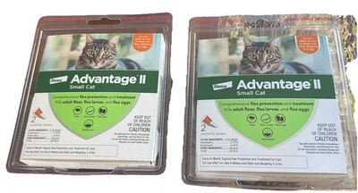 Elanco Sellado Bayer Advantage II Control de Pulgas y Piojos Gatos Pequeños 5-9 lb 2 Dosis Foto 1 de 2