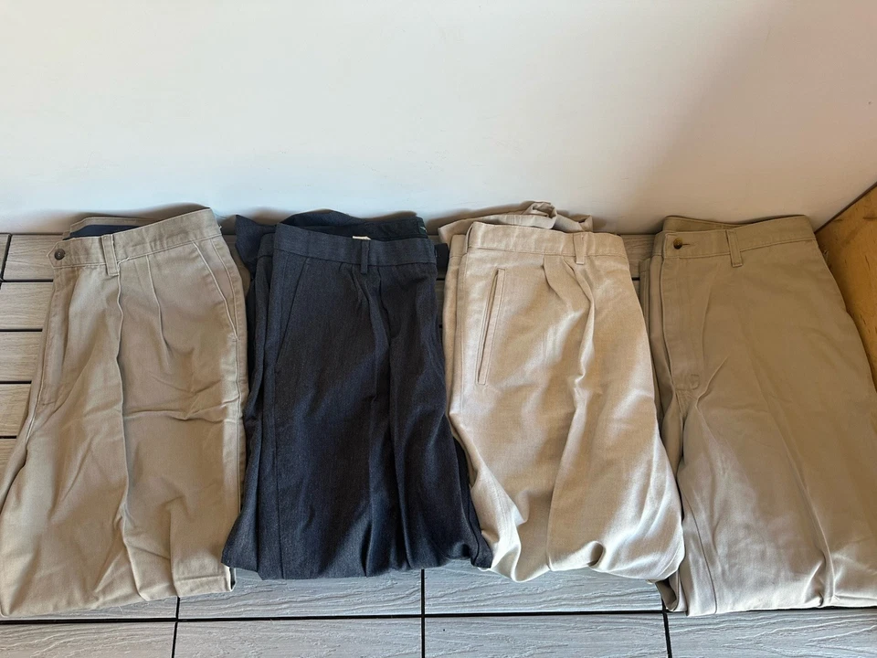 Men's Pre-Owned Khaki Pants Lot 4 - Dockers, Savane, Wrangler - Sizes 40x30 - Image 1 of 4
