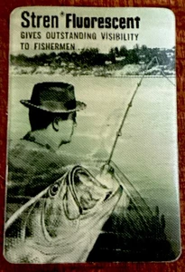 1959 DUPONT STREN FLUORESCENT FISHING 2 PHASE LENTICULAR HTF SCARCE FLICKER AD - Picture 1 of 8