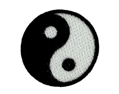 Patch ying yang Embroidered Iron on Backpack Karate Tai Chi Martial Arts - Image 1 of 3
