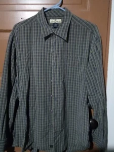 Tommy Bahama Shirt Men's Size XL Gray Yellow Black Striped Long Sleeve Button Up - Picture 1 of 6