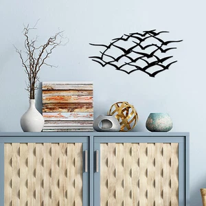 Vogelschwarm Metall Wandbild Deko Metall Wandbehang für Zuhause Wohnzimmer - Bild 1 von 6
