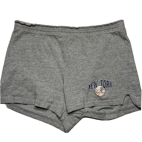 Vintage 80s 90s New York Yankees Graphic Logo Gray Cotton Shorts 3” Inseam Cover