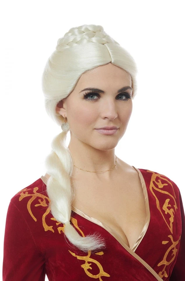 Mujer Rhaenyra Targaryen Rubia Princesa Dragón Reina Halloween Disfraz Peluca Foto 1 de 1