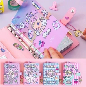 A6 Binder Journal Kawaii Notepad Notebook Korean Diary Spiral Handbook for Girls - Picture 1 of 15