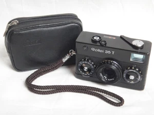 Rollei 35 T Black Body 40mm f3.5 Tessar No.6384217 + Original BAG - METER WORKS - Foto 1 di 14