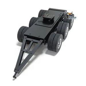 3 Axles Metal Trailer with Fifth-wheel Traction for 1/14 RC Truck LESU Car Model - Picture 1 of 5