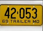 MISSOURI 1969 license plate "42-053"