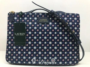 🐼💦 Ralph Lauren 🐼💦 Bolso Bandolera Chadwick Doble Cremallera Azul Marino 🐼 W1 - Imagen 1 de 6