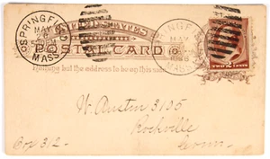 Double Use. Springfield, MA 1886 CDS, PAID MMRA blue oval, Masonic Mutual Relief - Picture 1 of 2