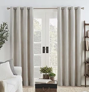 JCP ECLIPSE AMBIANCE 50" X 108" GROMMET BLACKOUT CURTAIN IVORY DRAFT STOPPER - Picture 1 of 6
