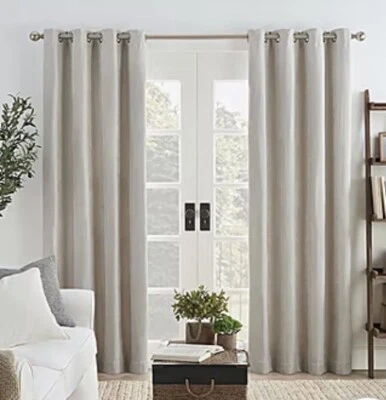 JCP ECLIPSE AMBIANCE GEO 50" X 84" OJAL CORTINA APAGÓN MARFIL TAPÓN DE TIRO Foto 1 de 4