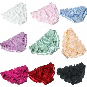 3 Pair Girls Ruffle Pantie Knickers Silk Briefs Hipster Size 9-10 Kids Underwear - Picture 1 of 10
