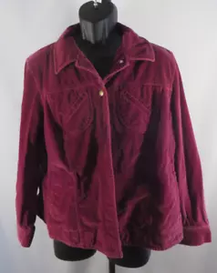 Caribbean Joe Chambray Cotton Maroon Button Down Shirt Zip Breast Pockets XL - Picture 1 of 4