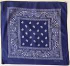 10* A Blue Paisley Design 20 Inch Square Vintage 100% Cotton Bandana Scarf