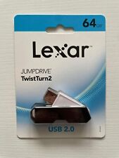 64 GB Lexar Jumpdrive Twist Turn 2 USB 2.0 LJDTT2-64GABNABK - BLACK - BRAND NEW!