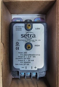 SETRA 26412R5WD11T1C Model 264 0 to 2.5" 4-20 MA Differential Press Sensor New - Picture 1 of 2