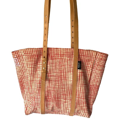 Bolso de mano Kate Spade Saturday rojo a cuadros cartera correa ajustable lona Foto 1 de 4