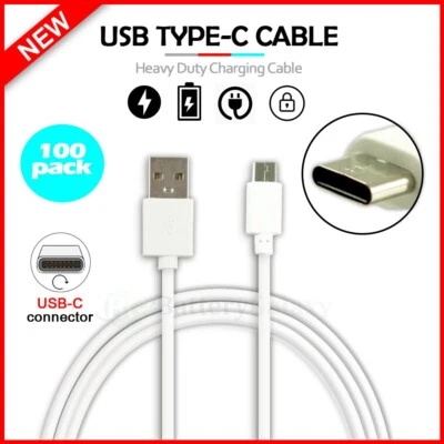 100-Pack USB Type-C Charger Cable Cord for Samsung Galaxy S24 / S24+ /S24 FE - Image 1 of 4