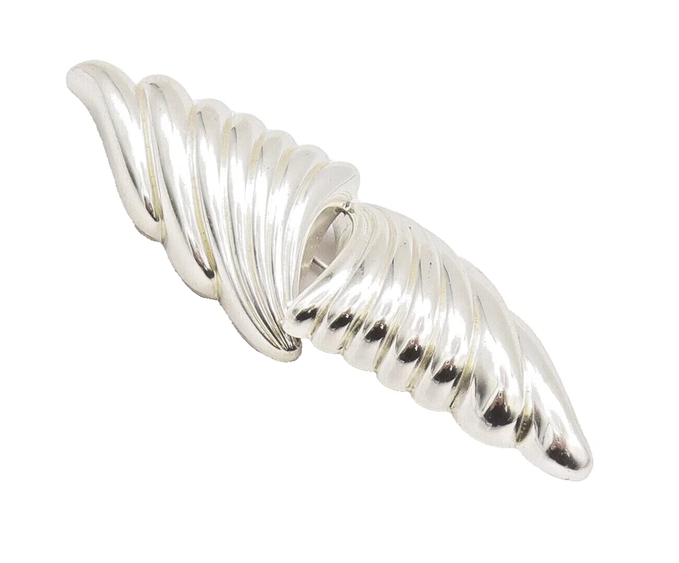 Broche prendedor vintage de plata de ley 925 CHRISTIAN DIOR alas en ángulo giratorio BP10672 Foto 1 de 4