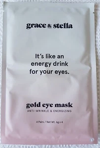 Grace & Stella ~ Energy Drink Eye Masks ~ Gold Hydrogel Eye Mask ~ NEW - Picture 1 of 7