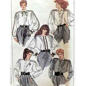 80s Women's Loose Buttoned Shirt Sewing Pattern, Sz 14 UC Vtg Simplicity 8741 - Picture 1 of 7