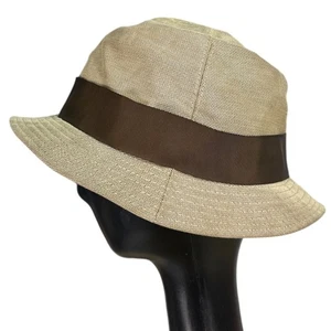 Gucci Vintage Tom Ford Era Marrón Sombrero Cubo Borde Cuero Talla Mediana - Imagen 1 de 10