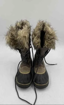 Sorel Womens Joan Of Arctic NL1540-051 Gray Black Lace-Up Snow Boots Size 7 - Image 1 of 4
