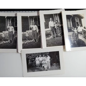 5 Vintage 40er Jahre s/w Familienfotos OOAK  - Bild 1 von 7