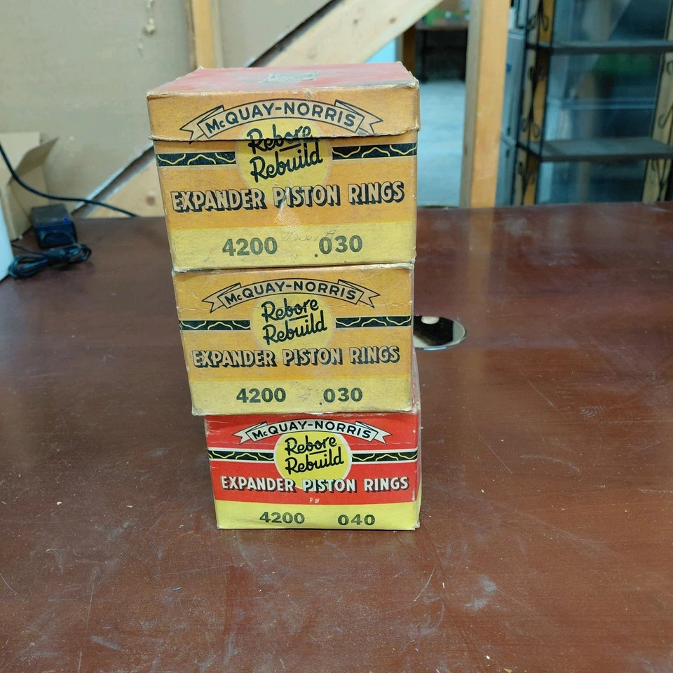 Anillo de pistón Mcquay-Norris Reboro reconstruido 4200 .030 y .040 lote de 3 Foto 1 de 1