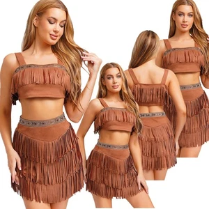 Conjunto de 2 piezas para mujer disfraces indígenas trajes aborígenes traje medieval - Imagen 1 de 35
