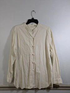 J Jill Cord Oberteil Shirt Damen MT Creme Knopfleiste Langarm - Bild 1 von 3