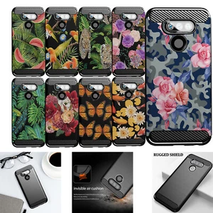 Case For [LG Harmony 4 (2020)][FLEX TPU SET16] Black Slim Matte Floral Design - Picture 1 of 41