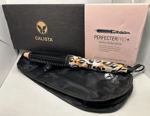 Calista Perfecter Pro Heated Round Styling Brush Tool Short Mid-Len .75" Cheetah - Picture 1 of 3